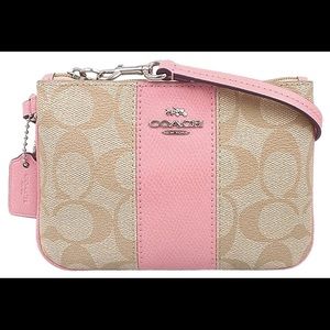 Coach Wristlet with Pink Detailing